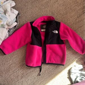 The North Face Magenta and Black Fleece Jacket